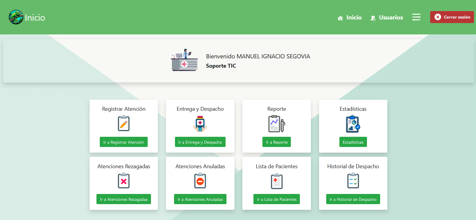 Vista de la aplicación Itury